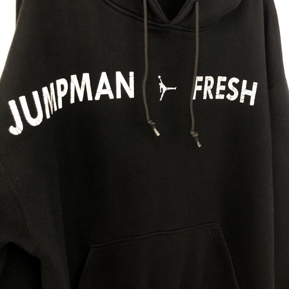 Jumpman Fresh Pro Club Heavyweight VTG Mens 2XL Black Hoodie Pullover Sweatshirt - Picture 4 of 10